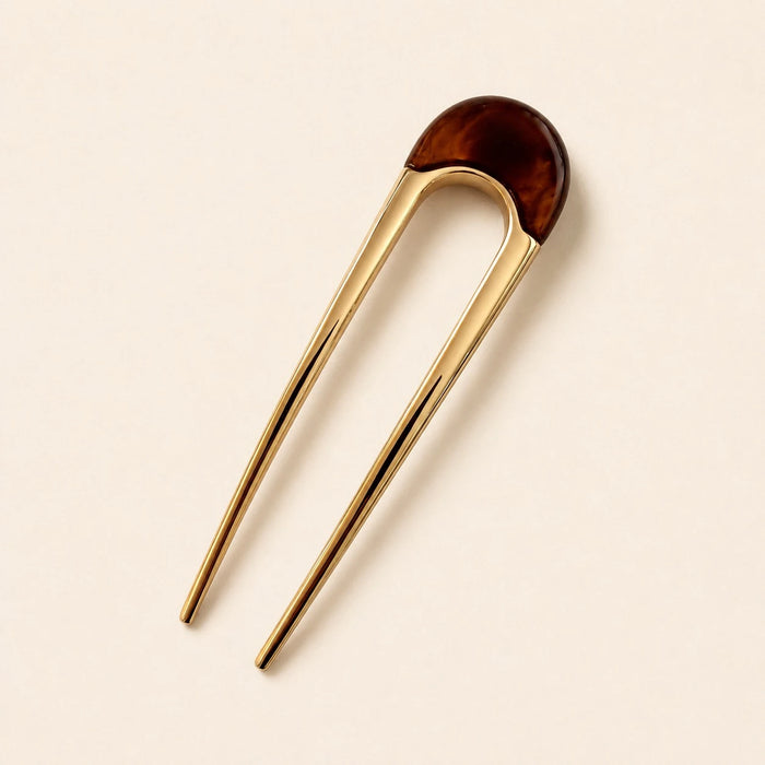 PIKA & BEAR - CLAUDETTE - French Hair Pin - Amber / Gold