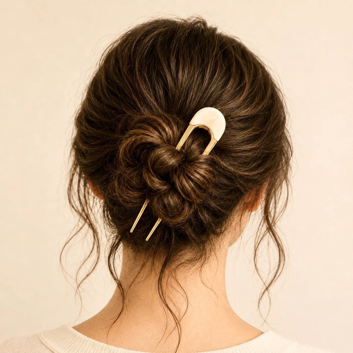 PIKA & BEAR - CLAUDETTE - French Hair Pin - Cream / Gold