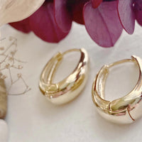 PIKA & BEAR - Bjorn - Oblong Hinge Hoop Earrings - Gold