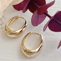 PIKA & BEAR - Bjorn - Oblong Hinge Hoop Earrings - Gold