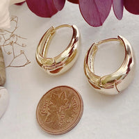 PIKA & BEAR - Bjorn - Oblong Hinge Hoop Earrings - Gold