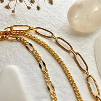 PIKA & BEAR Nanaimo Triple Layer Textured Chain Bracelet - Gold