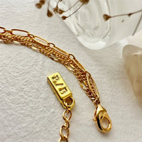 PIKA & BEAR Nanaimo Triple Layer Textured Chain Bracelet - Gold