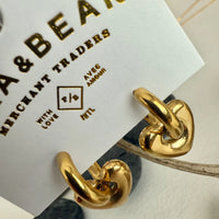 PIKA & BEAR - Love Bites - Heart Charm Hugger Hoops - Gold