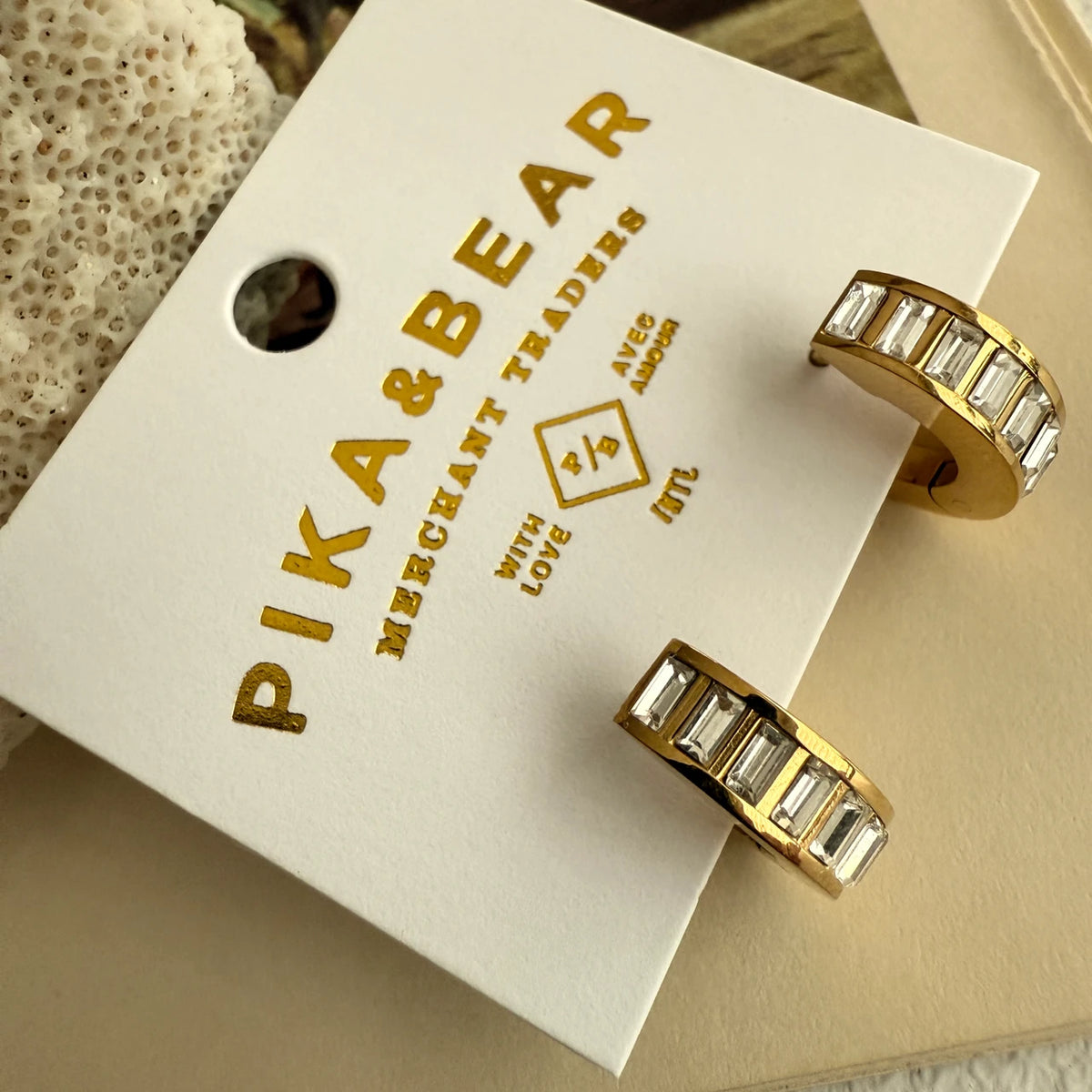PIKA & BEAR - Evert - Baguette Hoop Earrings - Gold