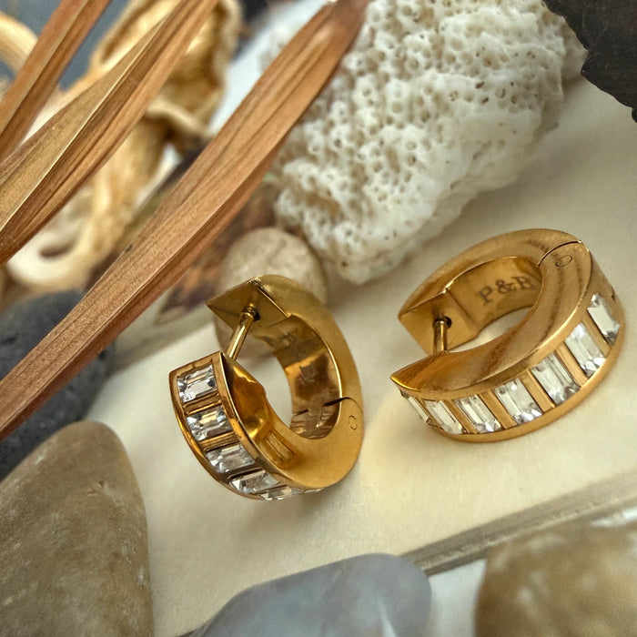 PIKA & BEAR - Evert - Baguette Hoop Earrings - Gold