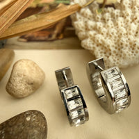PIKA & BEAR - Evert - Baguette Hoop Earrings - Silver