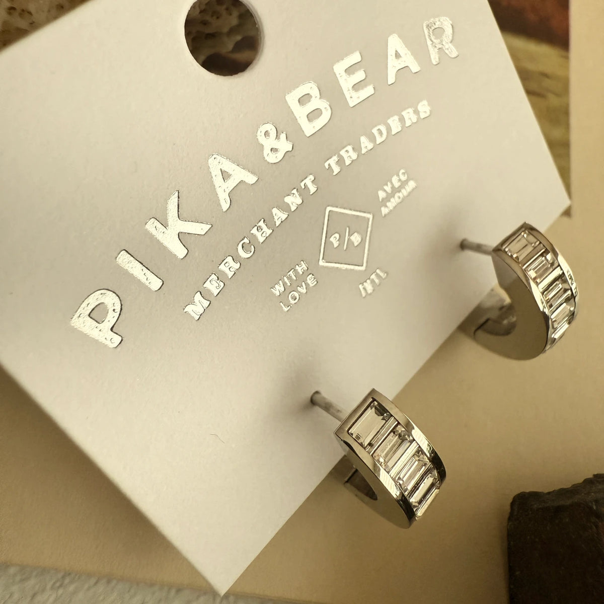 PIKA & BEAR - Evert - Baguette Hoop Earrings - Silver