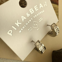 PIKA & BEAR - Evert - Baguette Hoop Earrings - Silver