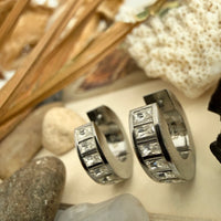 PIKA & BEAR - Evert - Baguette Hoop Earrings - Silver