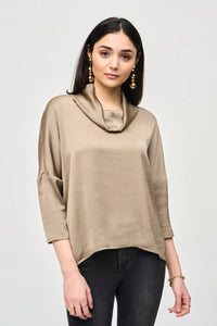 Satin Cowl Collar Top