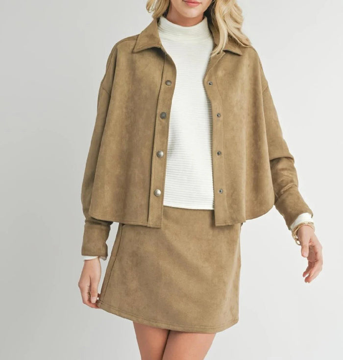 Tuscany Faux Suede Olive Jacket