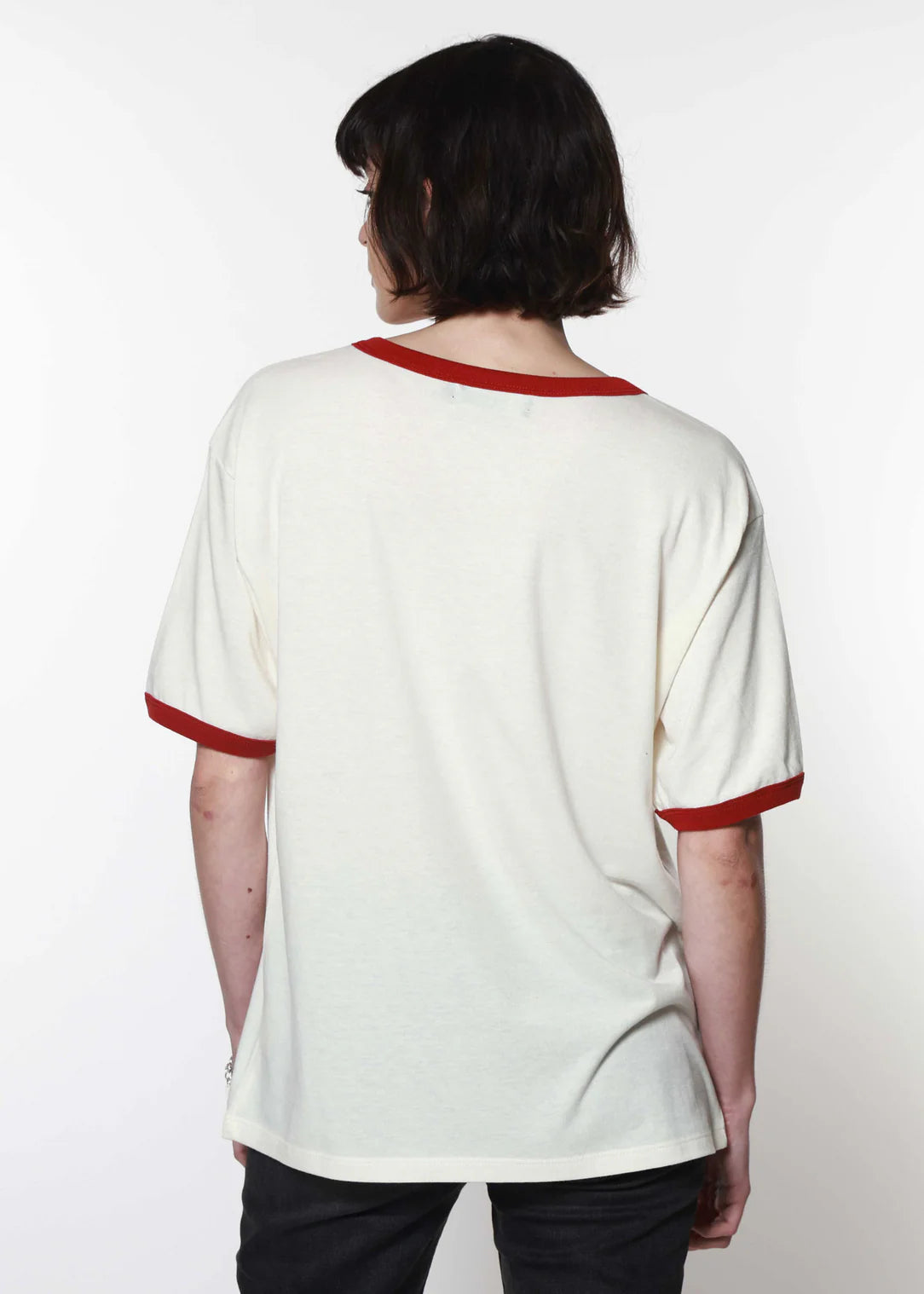 Howdy 1974 Bone & Red Slouchy Ringer Tee