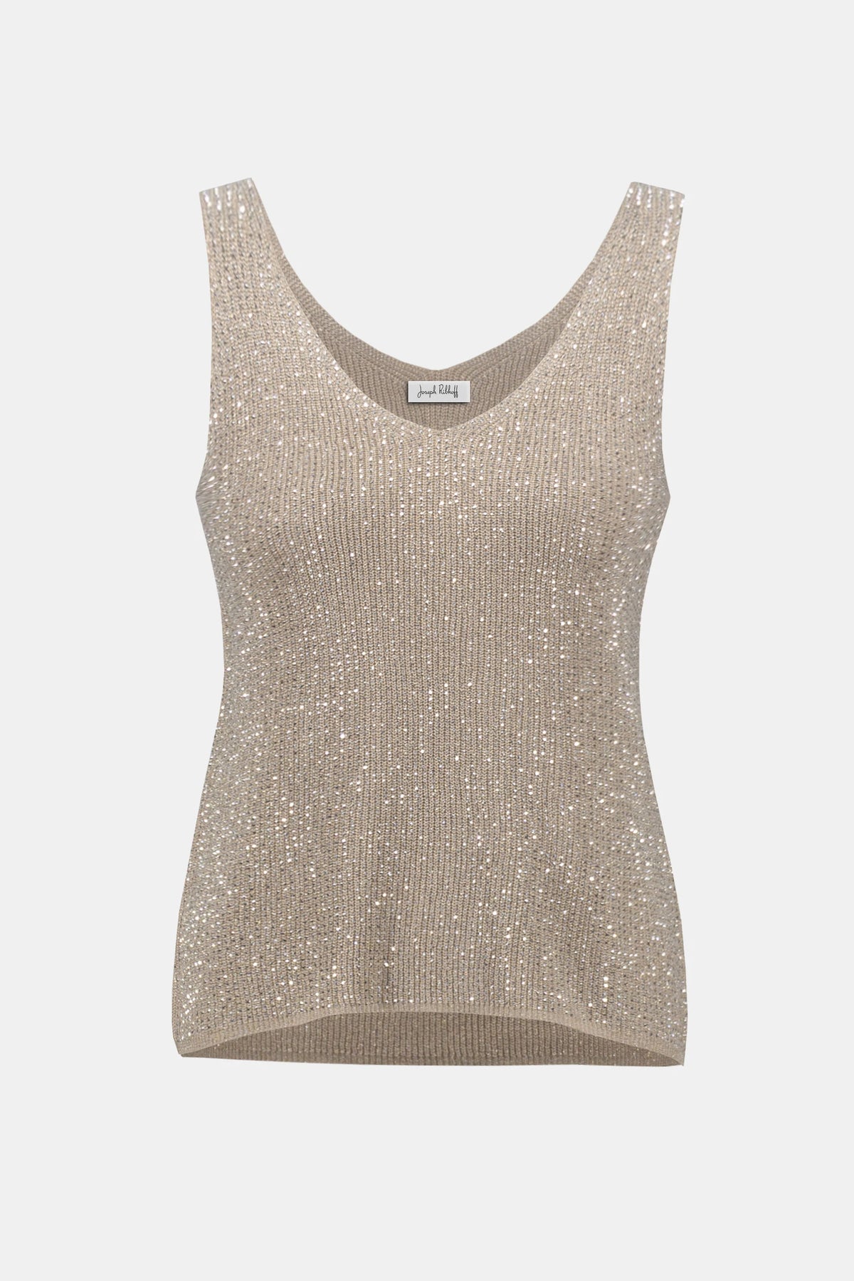 Metallic Knitted Camisole with Rhinestones