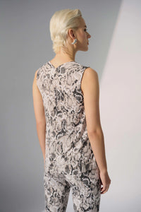 Silky Knit Python Print Sleeveless Straight Top