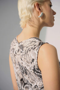 Silky Knit Python Print Sleeveless Straight Top