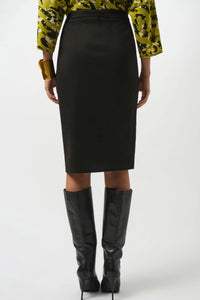 Scuba Suede And Leatherette Pencil Skirt