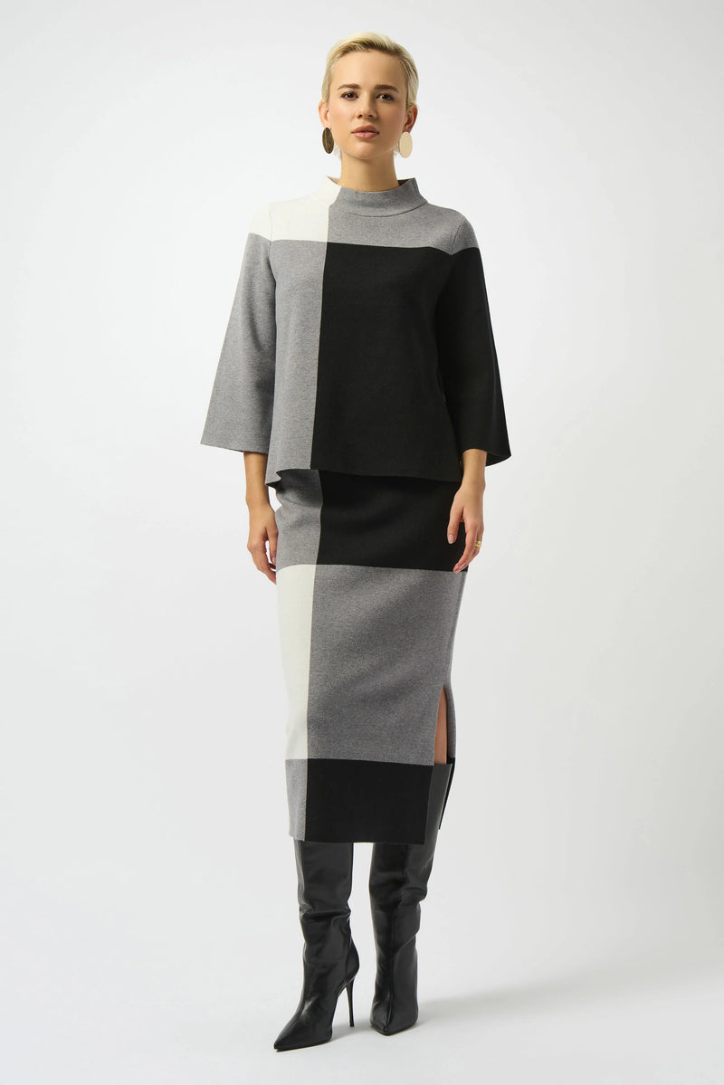 Jacquard Sweater Colour Block Pullover