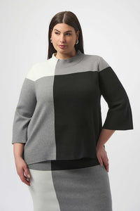 Jacquard Sweater Colour Block Pullover