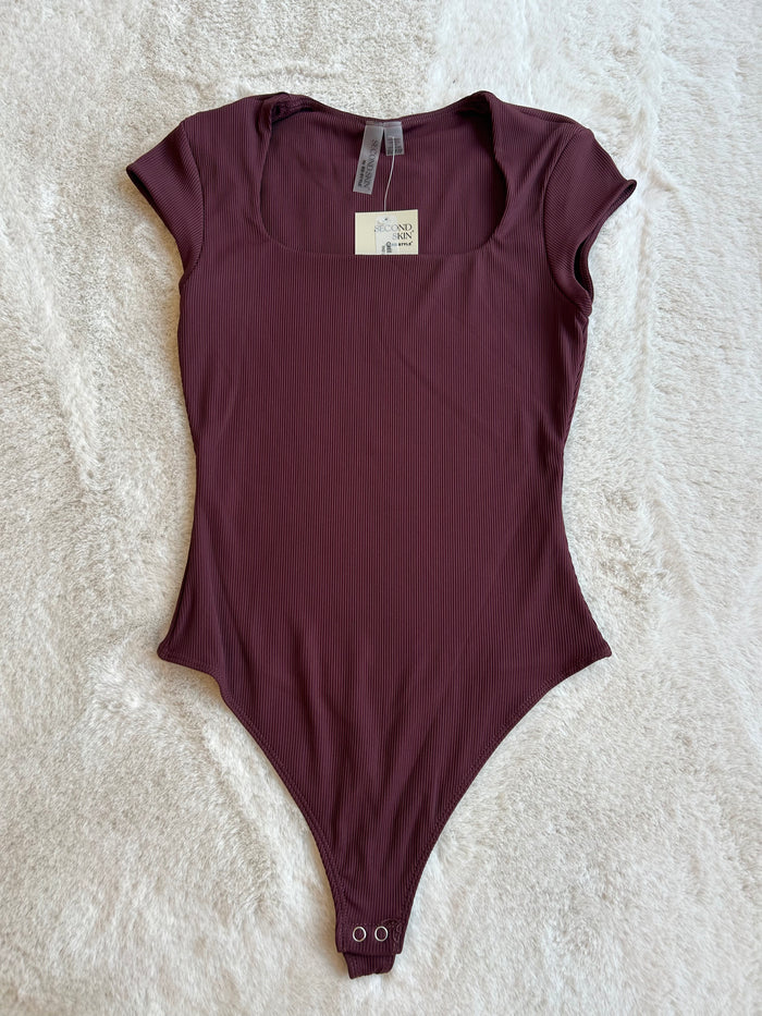Tiara Square Neck Bodysuit - Prune