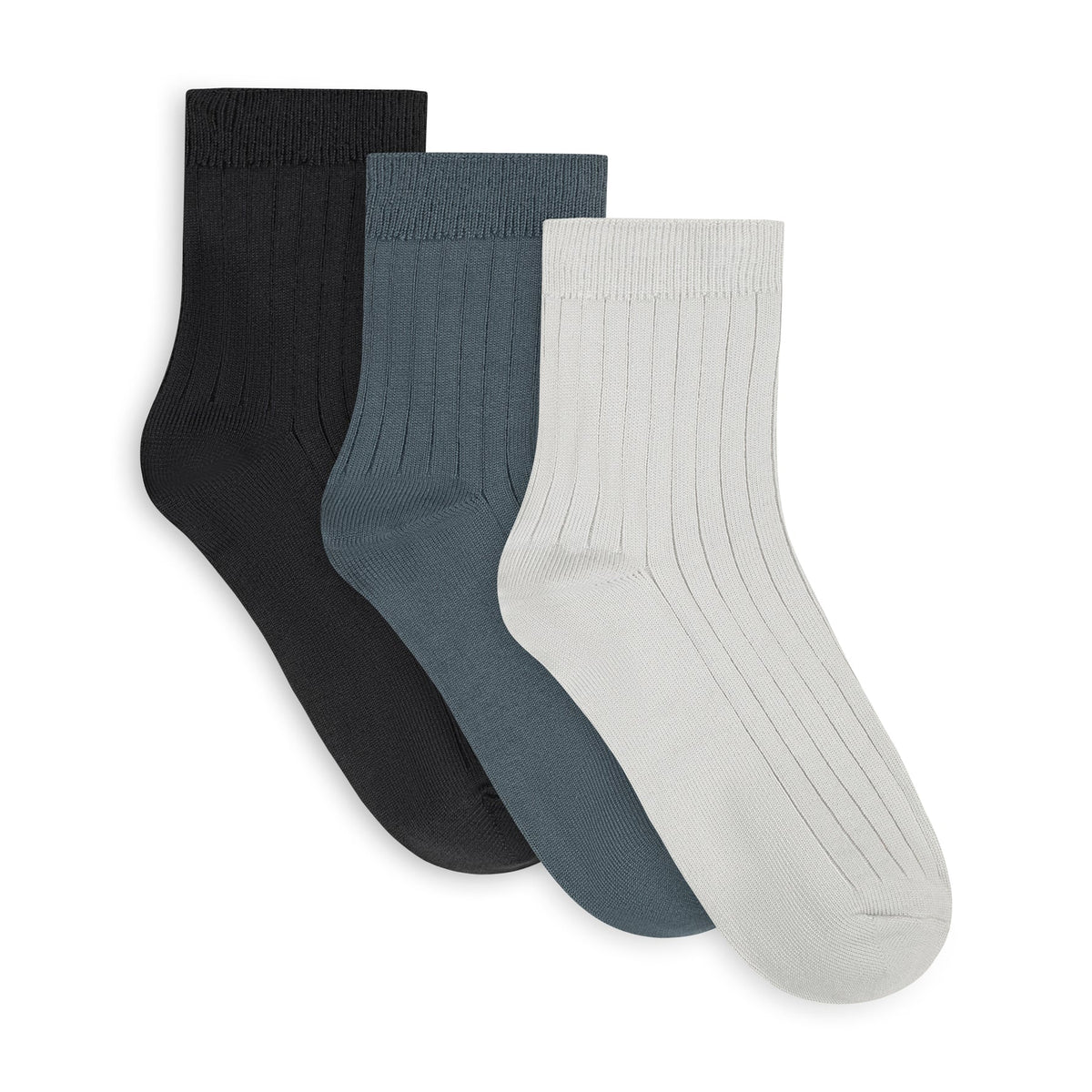 Womens Powder Rib Quarter Crew Sock - 3PK