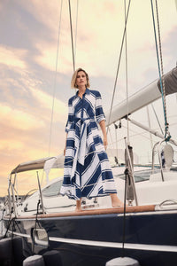 JOSEPH RIBKOFF Fit and Flare Shirt Dress