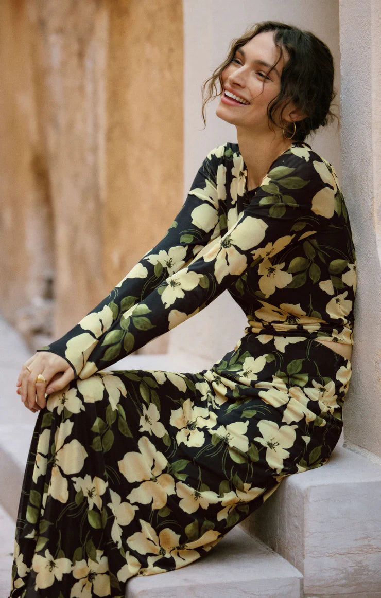 Z SUPPLY Eda Ren Floral Mesh Maxi Skirt