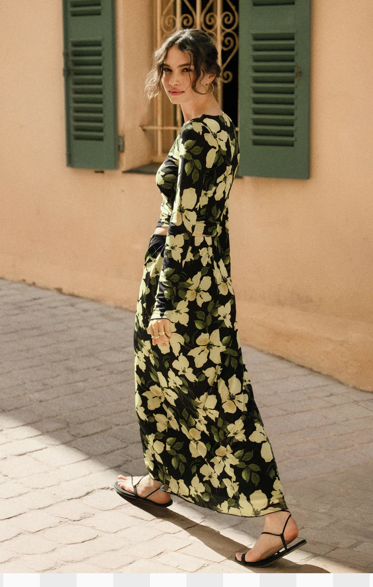 Z SUPPLY Eda Ren Floral Mesh Maxi Skirt