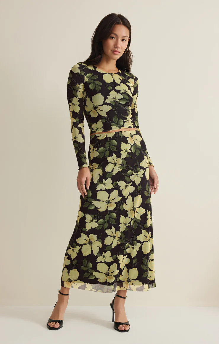 Z SUPPLY Eda Ren Floral Mesh Maxi Skirt