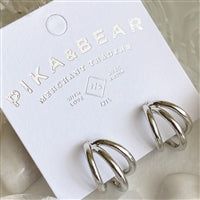 Takon- Triple Ring Stud Hoop Earrings