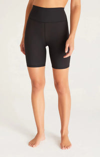 Karma Rib Bike Shorts- Black