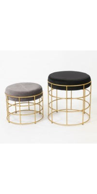 Cage Accent Stool- Black & Grey