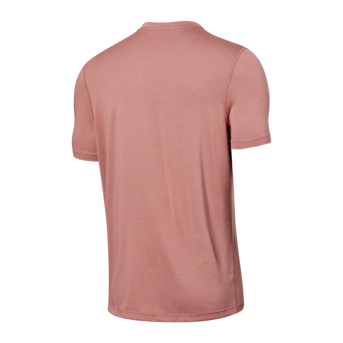 All Day Aerator Short Sleeve Crew- Burnt Coral Heather