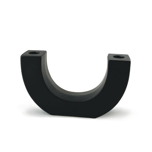 Textured Black U-Shaped Candle Holder