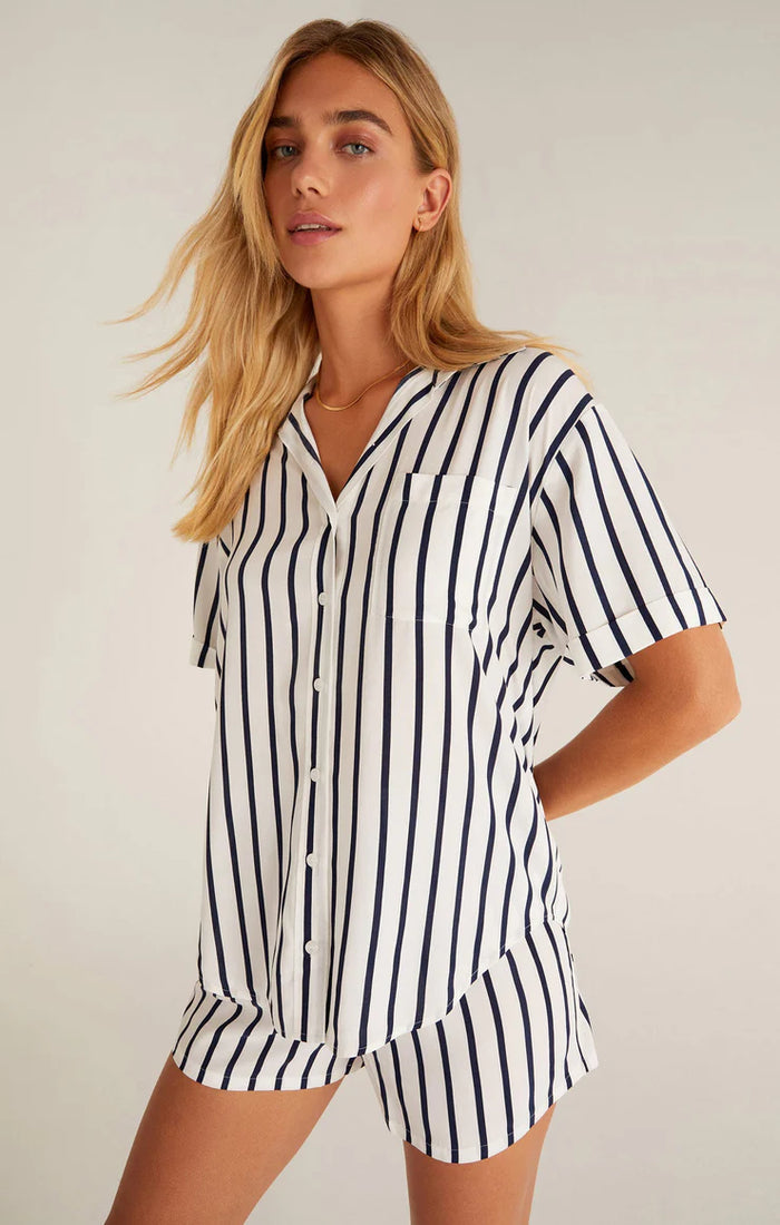 Sunrise Stripe Shirt- Cloud Dancer